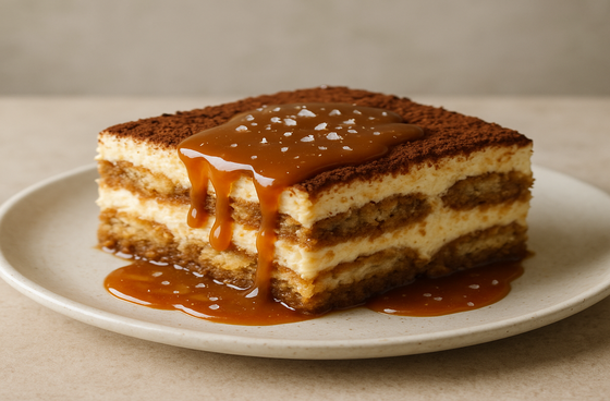 Tiramisu with salted caramel